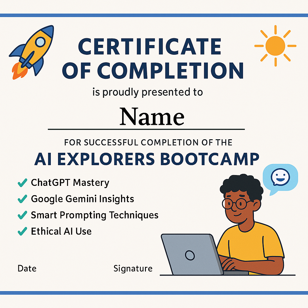 AI Explorers Certificate of Completion